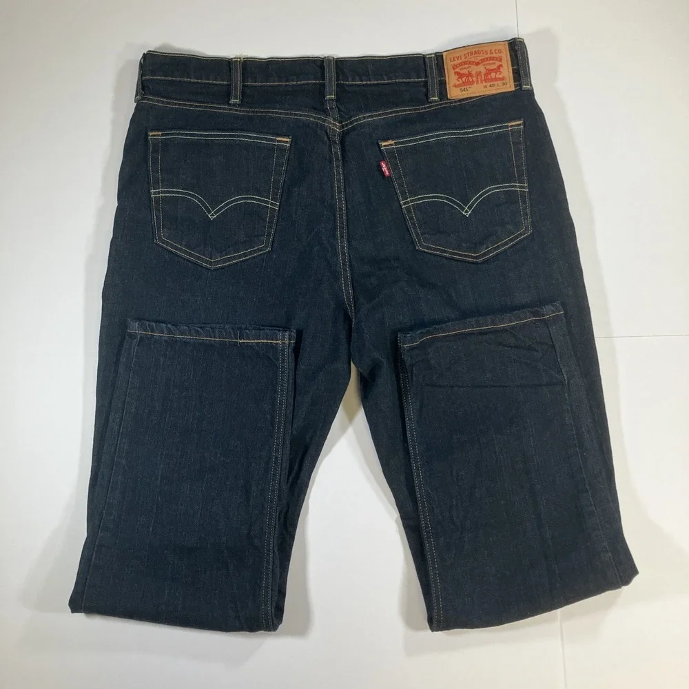 Levi's 541 Jeans‎ Mens 40x30 Dark Wash Athletic Taper Stretch Denim